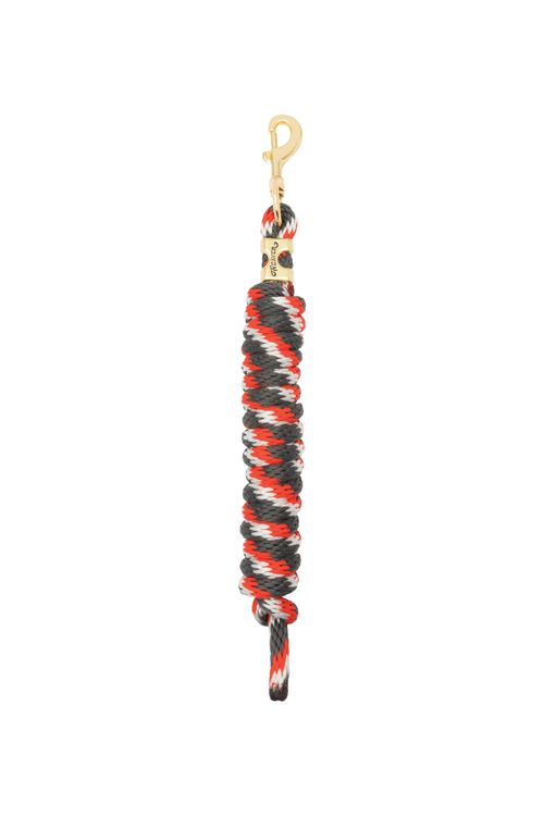 Weaver Poly Lead Rope w/Solid Brass Snap - Graphite/Red/White