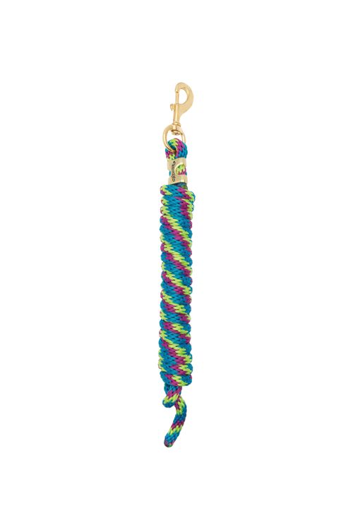 Weaver Poly Lead Rope w/Solid Brass Snap - Lime/Hurricane/Purple Jazz