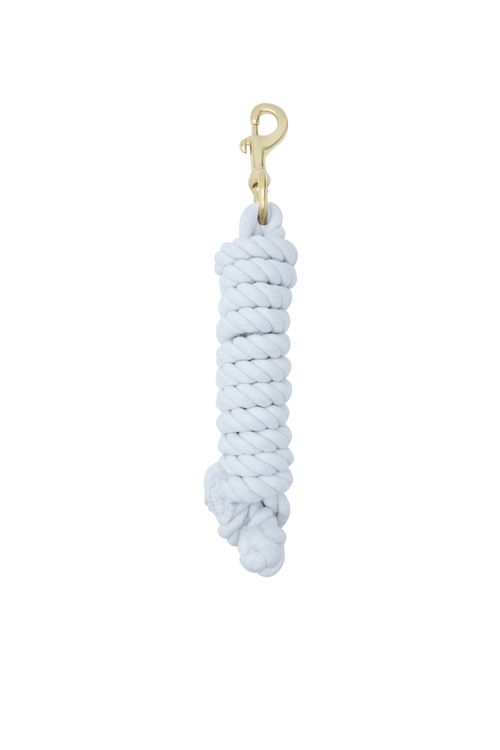 Weaver 8ft Cotton Lead w/Brass Plated Snap - White