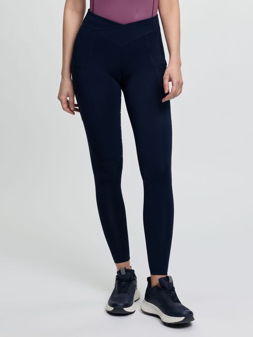 BARN BUSTER: LeMieux Women's Simone Cross Over Half Seat Pull On - 4 - Navy