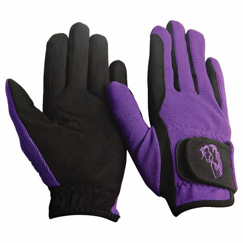 OVERSTOCK: TuffRider Kids' Performance Riding Gloves - Large - Purple
