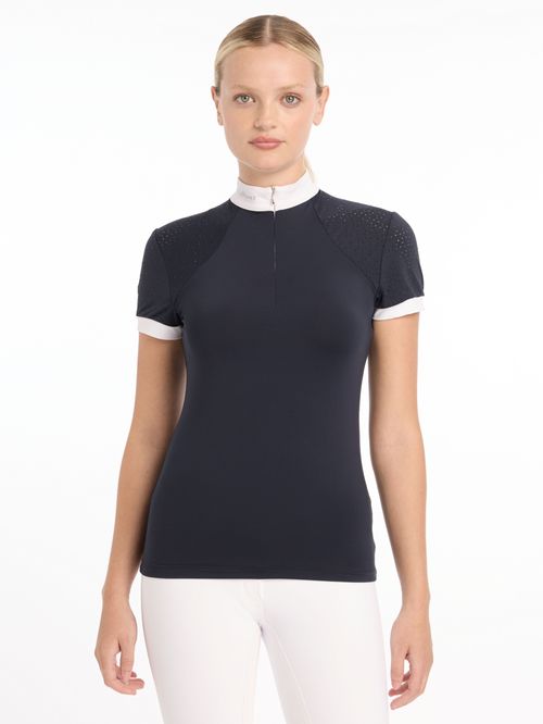 OVERSTOCK: LeMieux Women's Olivia Short Sleeve Show Shirt - 10 - Navy