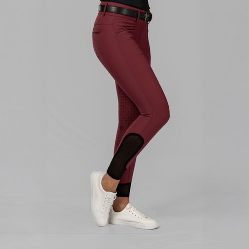 Equinavia Women's Victoria Silicone Full Seat Breeches - Burgundy/Black