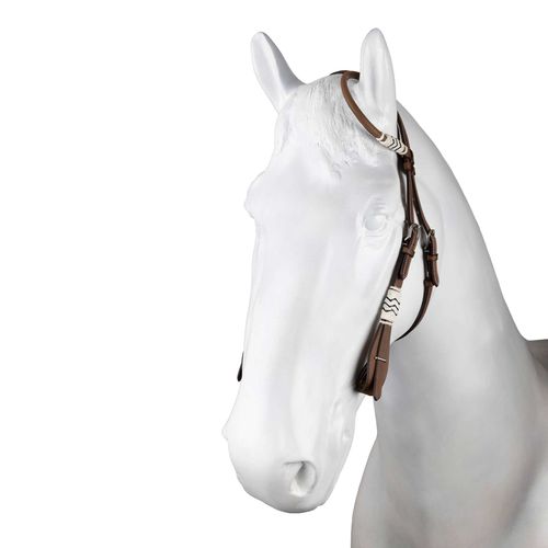 Horze Western Single Ear Rawhide Headstall - Tobacco
