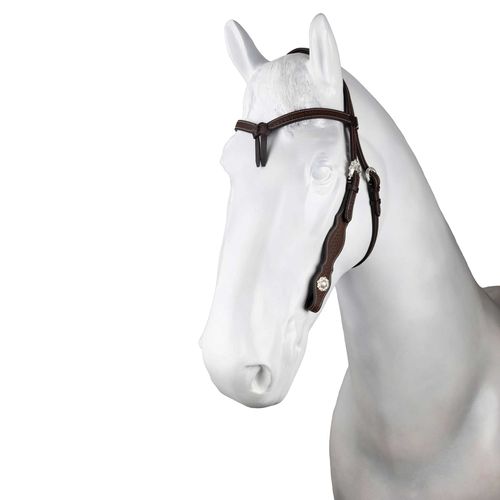 Horze Western Futurity Knot Headstall with Conchos - Brown