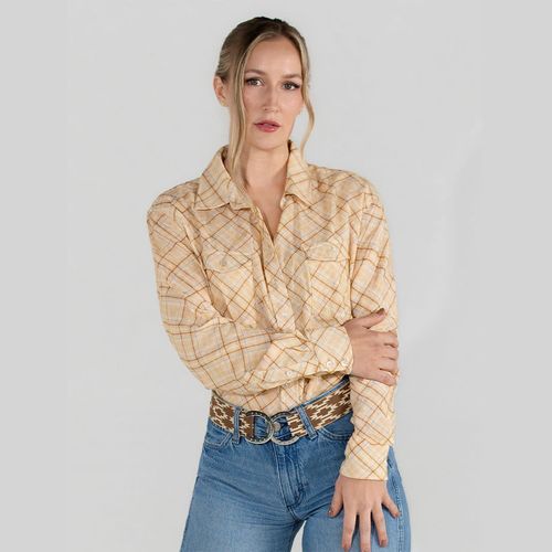 Dapplebay Women's Breezy Button Up Top - Spring Plaid