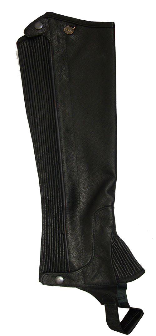 OVERSTOCK: Ovation Pro Topgrain Half Chaps - Tall Large - Black