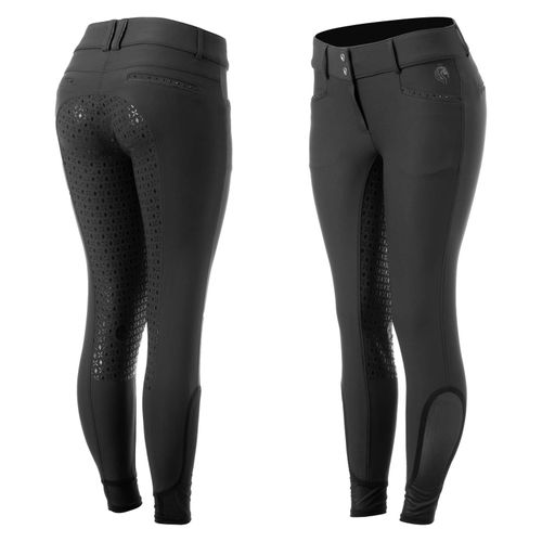 OVERSTOCK: Equinavia Women's Victoria Silicone Full Seat Breeches - 32 - Black/Black