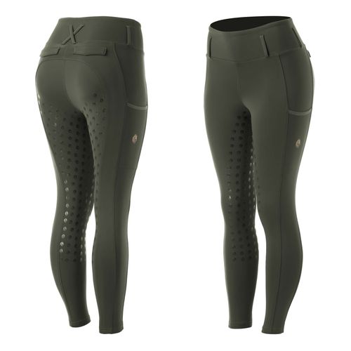OVERSTOCK: Equinavia Women's Inga Fusion Full Grip Tights - Small - Olive Green