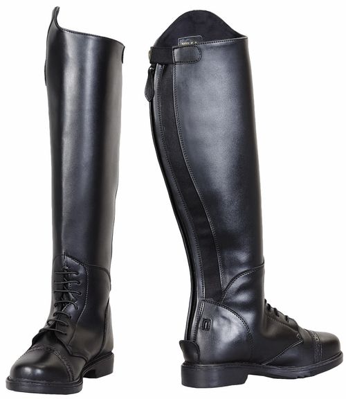 BARN BUSTER: TuffRider Kids' Starter Back Zip Field Boots in Synthetic Leather - 5 Slim Regular - Black