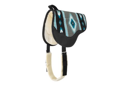 Weaver Wool Blanket Top Bareback Pad - Gray/Turquoise