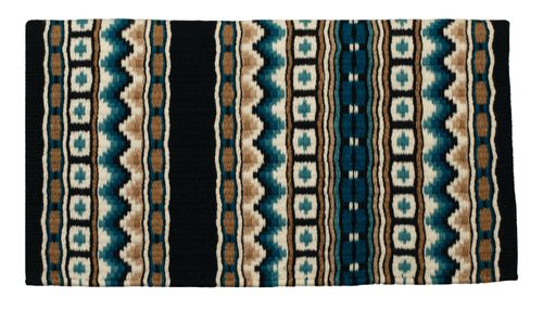 Weaver New Zealand Wool Show Blanket - Black/Sand/Turquoise