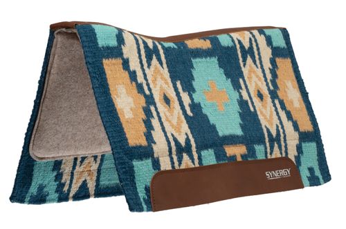 Weaver Synergy Contour Felt Performance Saddle Pad - Navy/Sand