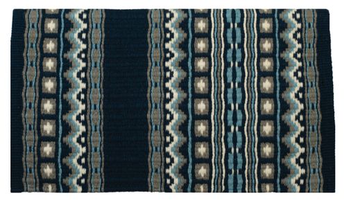 Weaver New Zealand Wool Show Blanket - Navy/Ash/Periwinkle