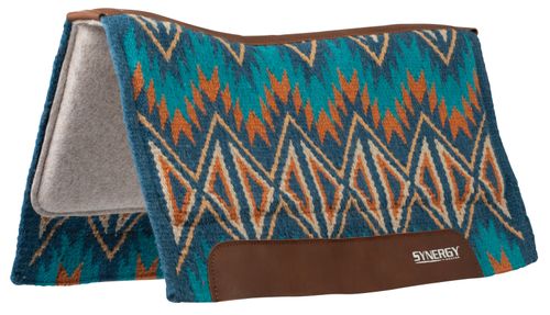 Weaver Synergy Contour Felt Performance Saddle Pad - Quest Navy/Chestnut