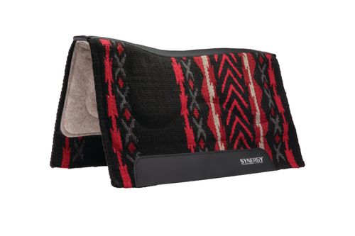 Weaver Synergy Contour Felt Performance Saddle Pad - Black/Red Clay