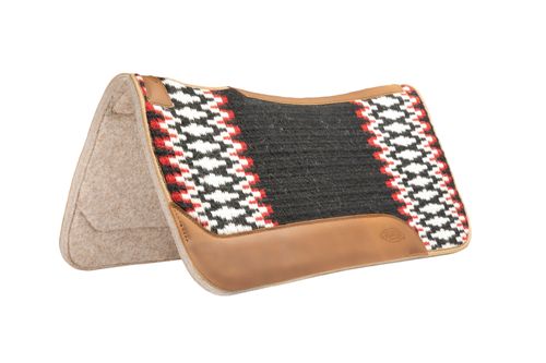 Weaver New Zealand Wool Saddle Pad - Charcoal/Red