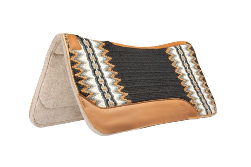 Weaver New Zealand Wool Saddle Pad - Bronze/Charcoal/Black
