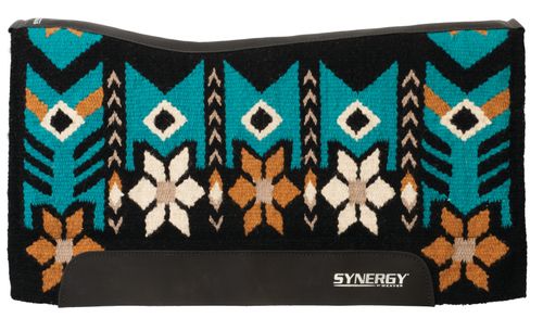 Weaver Synergy Contour Fleece Performance Saddle Pad - Teal/Rust/Black