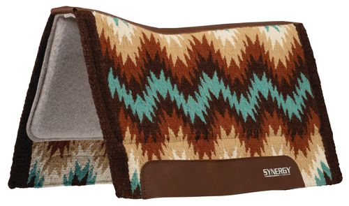 Weaver Synergy Contour Fleece Performance Saddle Pad - Stampede Brown/Sand