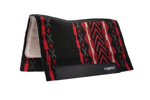 Weaver Synergy Contour Fleece Performance Saddle Pad - Black/Red Clay