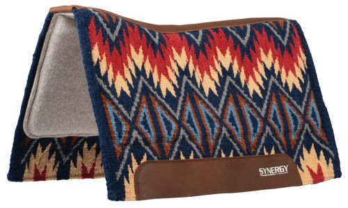 Weaver Synergy Contour Fleece Performance Saddle Pad - Quest Navy/Red