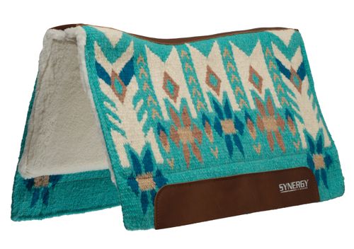 Weaver Synergy Contour Fleece Performance Saddle Pad - Baltic/Winter/White