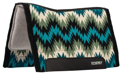Weaver Synergy Contour Fleece Performance Saddle Pad - Stampede Green/Cream