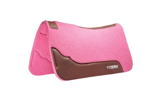 Weaver 1" Synergy Contour Steam Pressed Merino Wool Felt Performance Saddle Pad - Raspberry