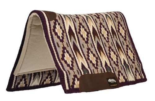 Weaver Synergy Blanket-Top Wool Felt Saddle Pad - Dark Purple/Silver/Cream
