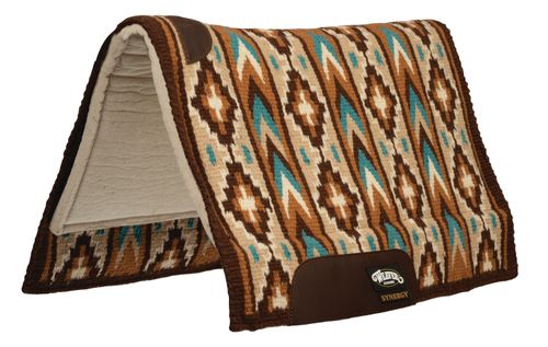 Weaver Synergy Blanket-Top Wool Felt Saddle Pad - Chestnut/Buckskin/Turquoise