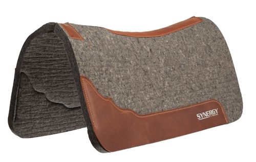 Weaver 1 1/4" Synergy Contour Steam Pressed Merino Wool Felt Performance Saddle Pad - Charcoal