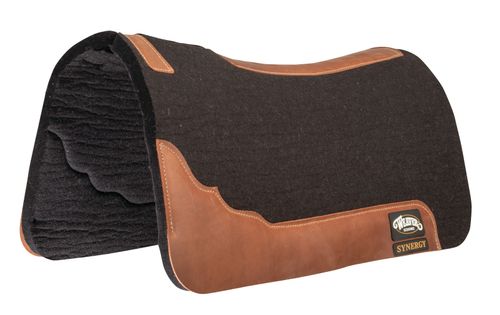 Weaver 3/4" Synergy Contour Steam Pressed Merino Wool Felt Performance Saddle Pad - Black