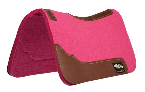Weaver 3/4" Synergy Contour Steam Pressed Merino Wool Felt Performance Saddle Pad - Raspberry