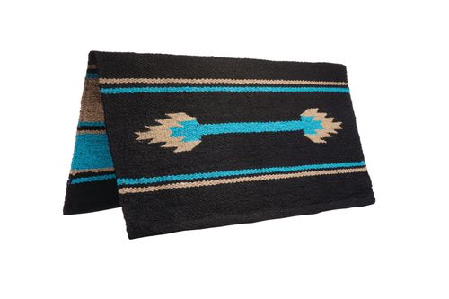 Weaver Double Weave "Grade A" Acrylic Blanket - Black/Tan/Turquoise