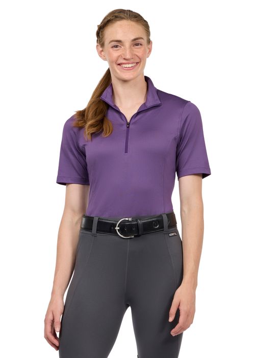 BARN BUSTER: Kerrits Women's Ice Fil Lite Short Sleeve Shirt Solid - Large - Purple