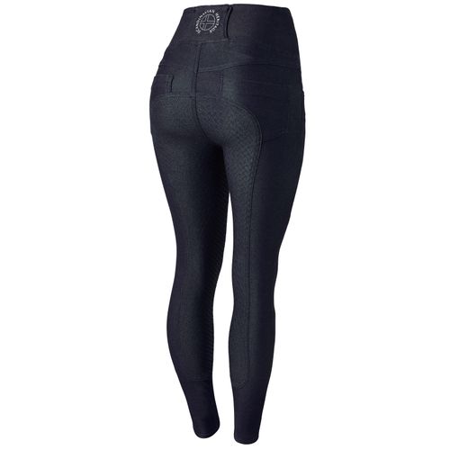 BARN BUSTER: Horze Women's Katia Denim Look Full Seat Tights - EU 42/US 30 - Dark Blue