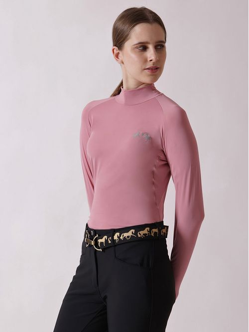 BARN BUSTER: Equine Couture Women's Surfside Icefil Sunshirt UPF 50 - Medium - Foxglove Pink