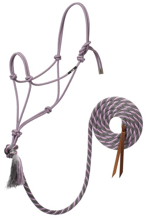 Weaver Silvertip No. 95 Rope Halter w/12'  Lead - Grey/Lavender