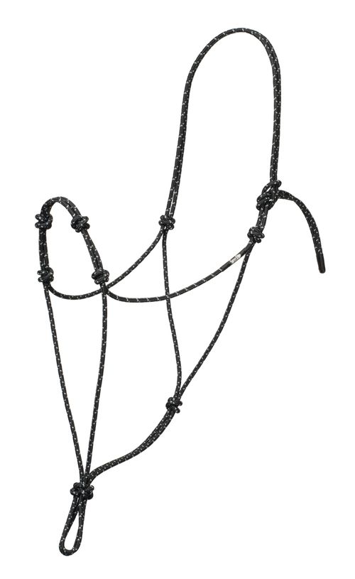 Weaver Silvertip Four Knot Rope Halter - Black/Silver