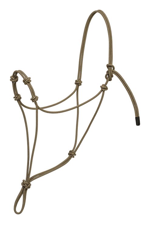 Weaver Silvertip Four Knot Rope Halter - Black/Tan