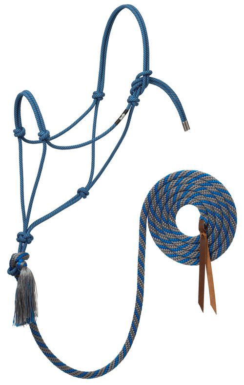 Weaver Silvertip No. 95 Rope Halter w/10' Lead - Grey/Pacific Blue