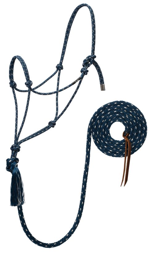 Weaver Silvertip No. 95 Rope Halter w/10'  Lead - Navy/Silver