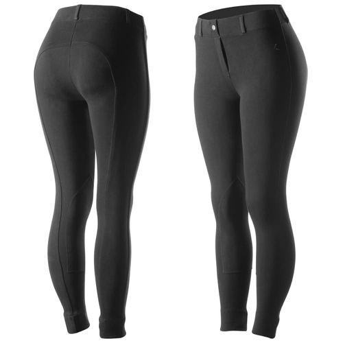 BARN BUSTER: Horze Women's Ella Pull Up Knee Patch Tights - EU 34/US 22 - Black