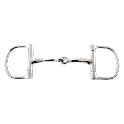SALE RACK: Korsteel Stainless Steel Slow Twist Dee Ring Snaffle Bit - 4.75in