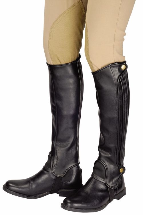 SALE RACK: TuffRider Grippy Grain Half Chaps Tall - Medium - Black