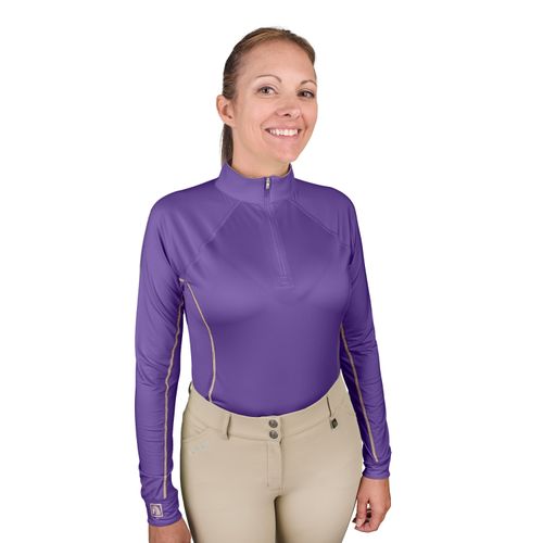 BARN BUSTER: Romfh Women's 1/4 Zip Long Sleeve Solid Sun Shirt - XX Large - Cool Purple
