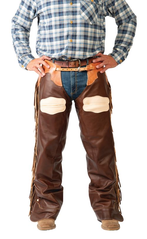 Weaver Premium Leather Cowboy Chaps - Bomber Brown