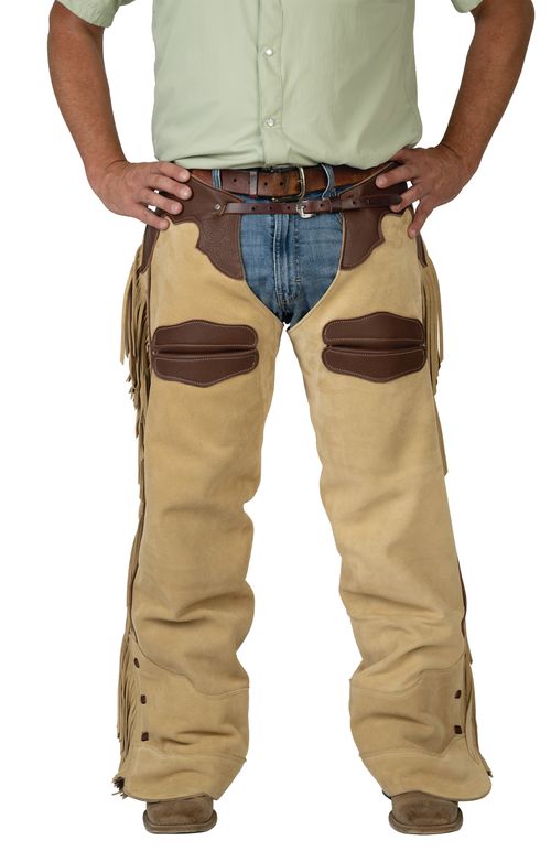 Weaver Premium Leather Cowboy Chaps - Sand Suede