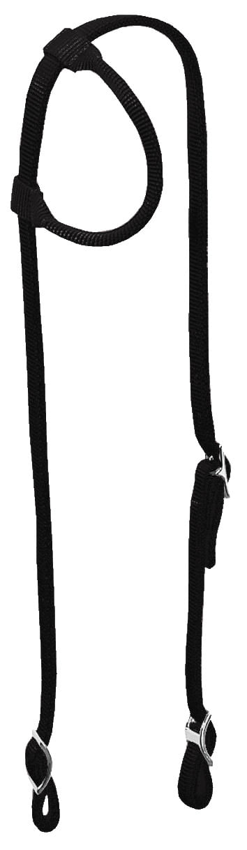 Weaver Nylon Sliding Ear Headstall - Black